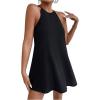 imageSHENHE Womens Casual Sleeveless Halter Neck Flared A Line Tunic Cami Mini DressesSolid Black