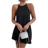 imageSHENHE Womens Casual Sleeveless Halter Neck Flared A Line Tunic Cami Mini DressesSolid Black
