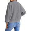 imageSHENHE Womens Color Block Open Front Long Sleeve Ribbed Knit Cropped Cardigan SweatersGrey