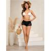 imageSHENHE Womens Crochet Coverups Hollow Out Tie Waist See Through Boho ShortsBlack