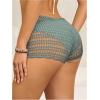 imageSHENHE Womens Crochet Coverups Hollow Out Tie Waist See Through Boho ShortsMint Green