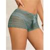 imageSHENHE Womens Crochet Coverups Hollow Out Tie Waist See Through Boho ShortsMint Green