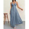 imageSHENHE Womens Deep V Neck Tie Knot Backless Halter Dress A Line Flowy Ruffle Maxi DressDusty Blue