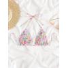 imageSHENHE Womens Floral Triangle Bikini Tops Shirred Halter Swimsuit Bathing Suits Multicolor M
