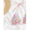 imageSHENHE Womens Floral Triangle Bikini Tops Shirred Halter Swimsuit Bathing Suits Multicolor M