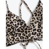 imageSHENHE Womens Leopard Criss Cross V Neck Bikini Top Animal Print Sexy Swimsuit TopBlack