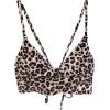 imageSHENHE Womens Leopard Criss Cross V Neck Bikini Top Animal Print Sexy Swimsuit TopBlack