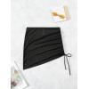 imageSHENHE Womens Mesh Swim Cover Up Skirt Drawstring Sheer Beach Mini Skirt CoverupBlack