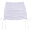 imageSHENHE Womens Mesh Swim Cover Up Skirt Drawstring Sheer Beach Mini Skirt CoverupPure White