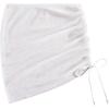 imageSHENHE Womens Mesh Swim Cover Up Skirt Drawstring Sheer Beach Mini Skirt CoverupWhite