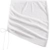 imageSHENHE Womens Mesh Swim Cover Up Skirt Drawstring Sheer Beach Mini Skirt CoverupWhite
