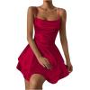 imageSHENHE Womens Open Back Layered Flowy Criss Cross Strappy Backless Sexy Party Mini DressBurgundy