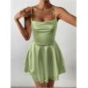 imageSHENHE Womens Open Back Layered Flowy Criss Cross Strappy Backless Sexy Party Mini DressGreen