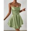 imageSHENHE Womens Open Back Layered Flowy Criss Cross Strappy Backless Sexy Party Mini DressGreen