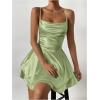 imageSHENHE Womens Open Back Layered Flowy Criss Cross Strappy Backless Sexy Party Mini DressGreen