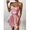 imageSHENHE Womens Open Back Layered Flowy Criss Cross Strappy Backless Sexy Party Mini DressPink