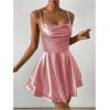 imageSHENHE Womens Open Back Layered Flowy Criss Cross Strappy Backless Sexy Party Mini DressPink