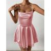 imageSHENHE Womens Open Back Layered Flowy Criss Cross Strappy Backless Sexy Party Mini DressPink