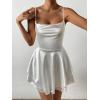 imageSHENHE Womens Open Back Layered Flowy Criss Cross Strappy Backless Sexy Party Mini DressWhite