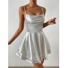 imageSHENHE Womens Open Back Layered Flowy Criss Cross Strappy Backless Sexy Party Mini DressWhite