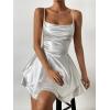 imageSHENHE Womens Open Back Layered Flowy Criss Cross Strappy Backless Sexy Party Mini DressWhite