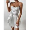 imageSHENHE Womens Open Back Layered Flowy Criss Cross Strappy Backless Sexy Party Mini DressWhite
