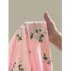 imageSHENHE Womens Ribbed Deep V Neck Floral Print Lace Trim Sexy Nightgown Chemise Slip DressGreen Pink