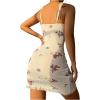 imageSHENHE Womens Ribbed Deep V Neck Floral Print Lace Trim Sexy Nightgown Chemise Slip DressPink