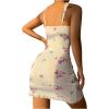 imageSHENHE Womens Ribbed Deep V Neck Floral Print Lace Trim Sexy Nightgown Chemise Slip DressWhite a