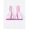 imageSHENHE Womens Ribbed Spaghetti Strap Micro Triangle Swimsuit Bathing Suit Bikini TopsHot Pink