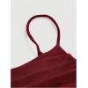 imageSHENHE Womens Ruched Corset Dress Spaghetti Strap Fit and Flare Flowy Skater Mini Cami DressBurgundy