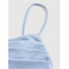 imageSHENHE Womens Ruched Corset Dress Spaghetti Strap Fit and Flare Flowy Skater Mini Cami DressLight Blue