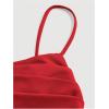 imageSHENHE Womens Ruched Corset Dress Spaghetti Strap Fit and Flare Flowy Skater Mini Cami DressRed