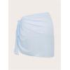 imageSHENHE Womens Sarong Coverups Bathing Suit Wrap Skirt Sheer Short Sarong Wraps Beach SkirtLight Blue