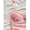 imageSHENHE Womens Sexy Bustier Dress Ruched Bodycon Spaghetti Strap Party Night Mini DressFloral Light Pink