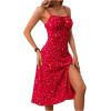 imageSHENHE Womens Split Thigh Spaghetti Strap Floral Backless Casual Boho Midi Cami Dress Red Large