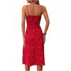 imageSHENHE Womens Split Thigh Spaghetti Strap Floral Backless Casual Boho Midi Cami Dress Red Large