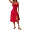 imageSHENHE Womens Split Thigh Spaghetti Strap Floral Backless Casual Boho Midi Cami Dress Red Large