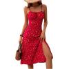 imageSHENHE Womens Split Thigh Spaghetti Strap Floral Backless Casual Boho Midi Cami Dress Red Large