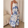 imageSHENHE Womens Tiered Boho Maxi Dress Patterned Flowy Dress Smocked Ruffle Summer VacationBlue