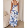 imageSHENHE Womens Tiered Boho Maxi Dress Patterned Flowy Dress Smocked Ruffle Summer VacationBlue