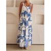 imageSHENHE Womens Tiered Boho Maxi Dress Patterned Flowy Dress Smocked Ruffle Summer VacationBlue