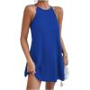 imageSHENHE Womens Casual Sleeveless Halter Neck Flared A Line Tunic Cami Mini DressesRoyal Blue