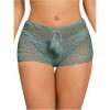 imageSHENHE Womens Crochet Coverups Hollow Out Tie Waist See Through Boho ShortsMint Green