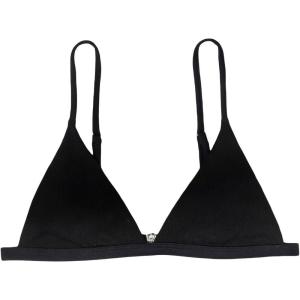 imageSHENHE Womens Ribbed Spaghetti Strap Micro Triangle Swimsuit Bathing Suit Bikini TopsBlack