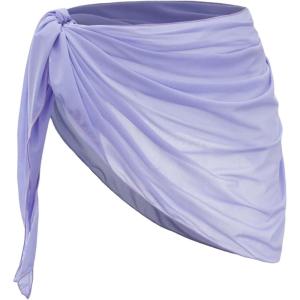 imageSHENHE Womens Sarong Coverups Bathing Suit Wrap Skirt Sheer Short Sarong Wraps Beach SkirtLilac Purple