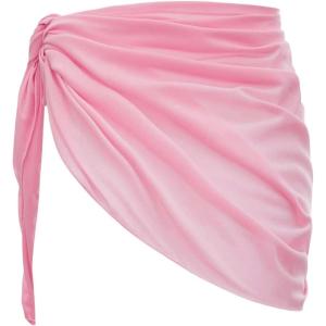 imageSHENHE Womens Sarong Coverups Bathing Suit Wrap Skirt Sheer Short Sarong Wraps Beach SkirtPink