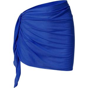 imageSHENHE Womens Sarong Coverups Bathing Suit Wrap Skirt Sheer Short Sarong Wraps Beach SkirtRoyal Blue