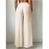 imageSHENHE Womens Bathing Suit Cover Up Pants Split Wide Leg Sheer Flowy Beach Palazzo PantsApricot