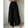 imageSHENHE Womens Bathing Suit Cover Up Pants Split Wide Leg Sheer Flowy Beach Palazzo PantsBlack